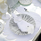Individual de Cisne Blanco y Negro en Lino. Colección Navidad. Set de 4