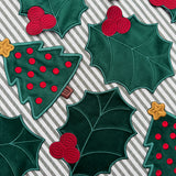 Cocteleras en Forma de Árbol de Navidad en Terciopelo Verde. Set de 4