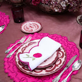 Servilleta Daisy con Bordado Flor de Celosía. Set de 4