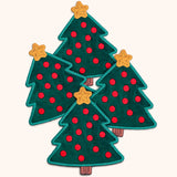 Cocteleras en Forma de Árbol de Navidad en Terciopelo Verde. Set de 4