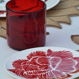 Vasos Tumbler de Vidrio Soplado Artesanal Rojo. Set de 6
