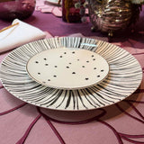 Platos Trinche de Rayas Negras, set de 4