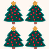Cocteleras en Forma de Árbol de Navidad en Terciopelo Verde. Set de 4