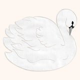 Individual de Cisne Blanco y Negro en Lino. Colección Navidad. Set de 4