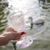 Cubre Copa de Cisne en Lino con Bordado Ivory. Colección Navidad. Set de 4