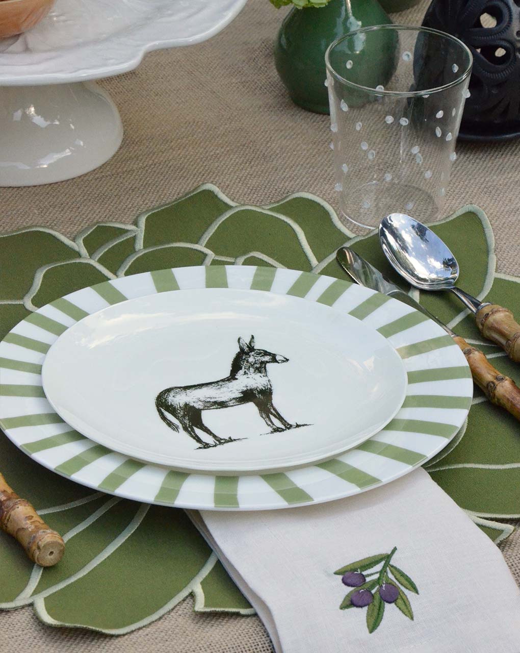 Platos Candy Cane Olivo