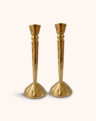 Candelabro Martelinado Vintage en Dorado, set de 2