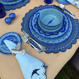 Tazón Pozolero Puebla Azul Turquesa. Set de 4