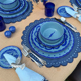 Plato Ensalada Puebla Azul Turquesa. Set de 4