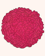 Individuales Flora en Algodón Fucsia Bordado de Celosía. Set de 4