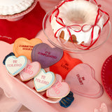 CANDY ZASHPACK: Set con 1 Plato de Dulce Naranja, 1 Plato de Dulce Rosa, 1 Plato de Dulce Azul y 4 Cocteleras Corazón en Lino de Colores