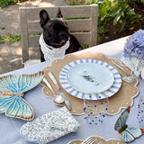 Platos para Ensalada Azul Claro con Garza Gris, set de 4