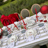 Bajo Plato Geranio Blanco. Set de 4