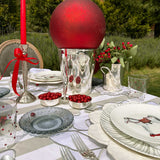 Platos Trinche de Rayas Gris Plata, set de 4