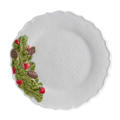 Plato Trinche Corona de Navidad 29 cm. Set de 4.