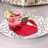 Juego de 4 Servilletas de Coctel en forma de Manzana color Rojo en Terciopelo