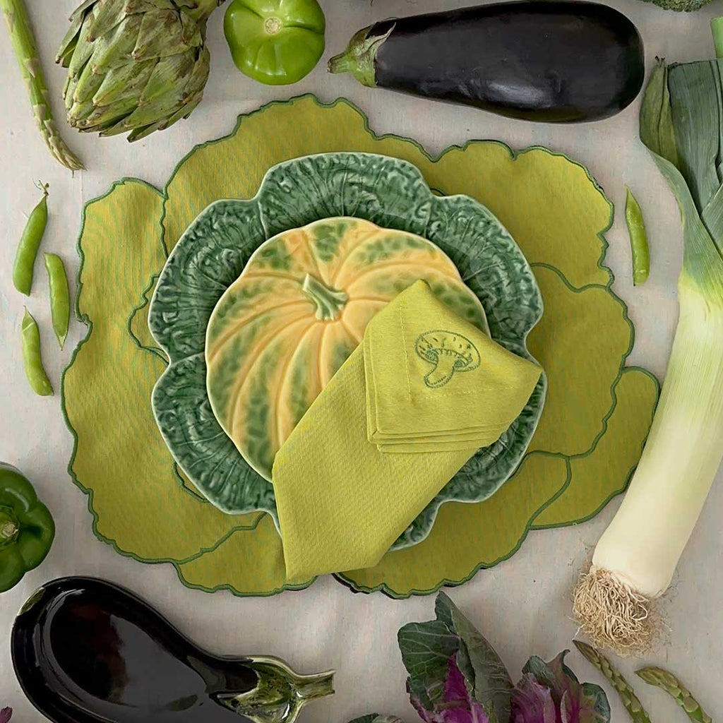 Bajo Plato Repollo Verde. Set de 4.