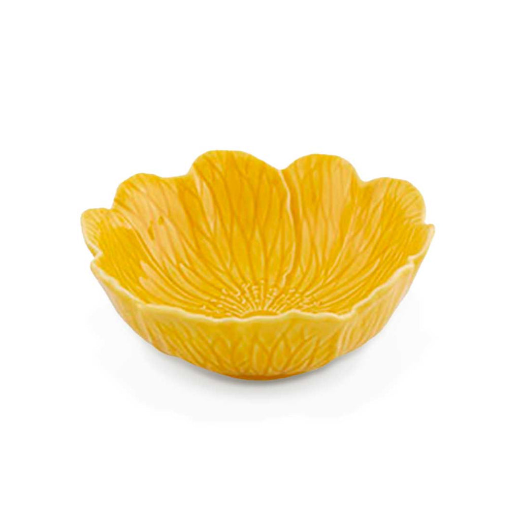 Bowl Flora Amarillo Grande 17cm de Bordallo Pinheiro. Set de 4