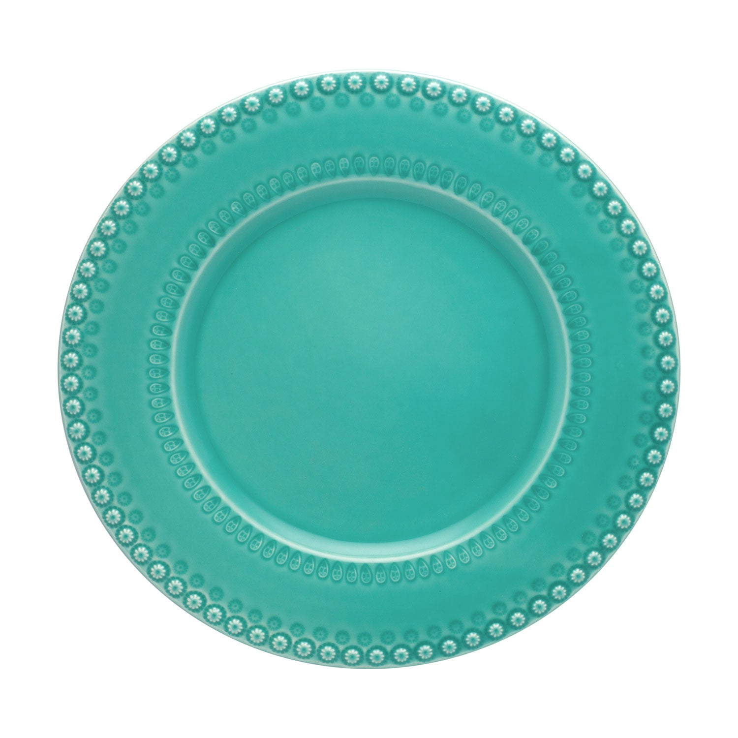Plato trinche de cerámica color aqua, colección Fantasía de Bordallo Pinheiro
