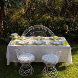 Individuales Bouquet en Algodón Amarillo con Bordado de Hortensia. Set de 4