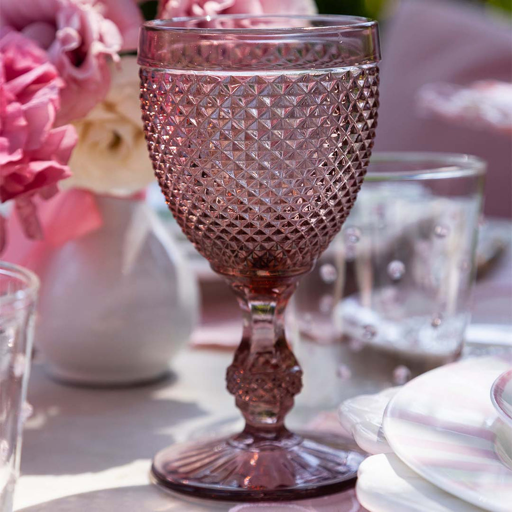 Copa de Agua Bicos Rosa. Set de 4