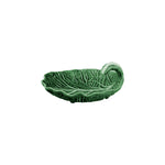 Tazón de cerámica en forma de hoja de repollo verde, marca Bordallo Pinheiro