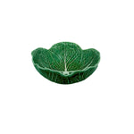 Bowl de cerámica en forma de hoja de repollo color verde, marca Bordallo Pinheiro