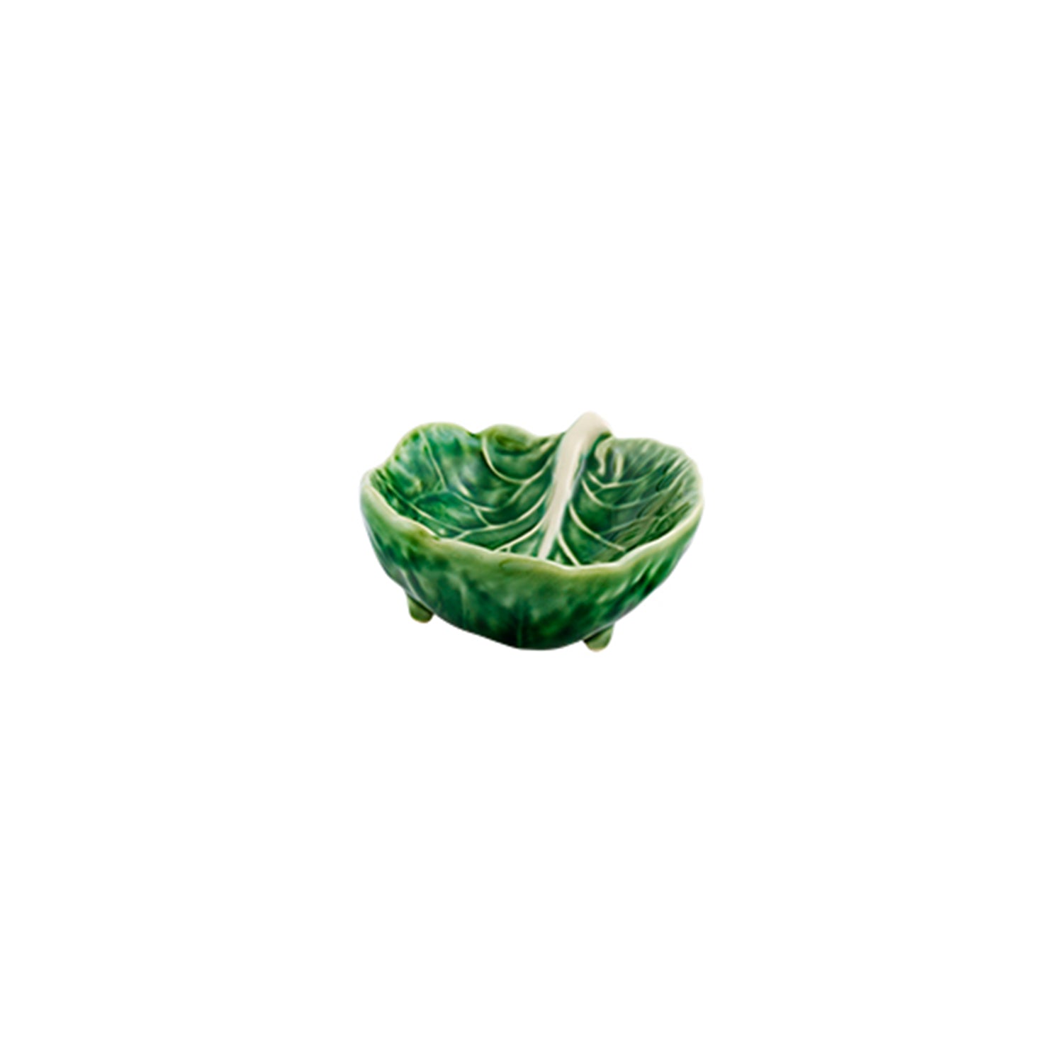 Mini bowl en forma de hoja de repollo verde marca Bordallo Pinheiro