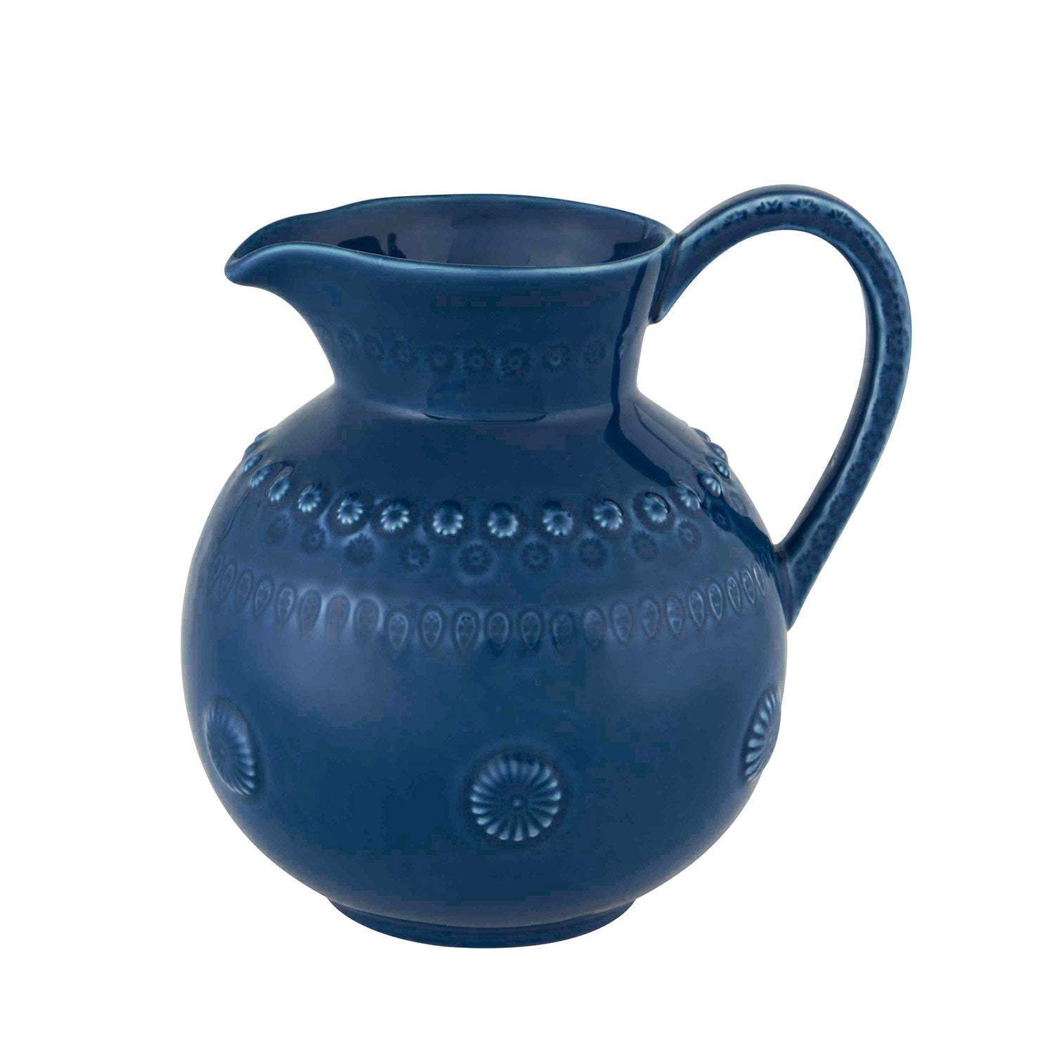 Jarra de cerámica colección Fantasía en color Azul Rey marca Bordallo Pinheiro