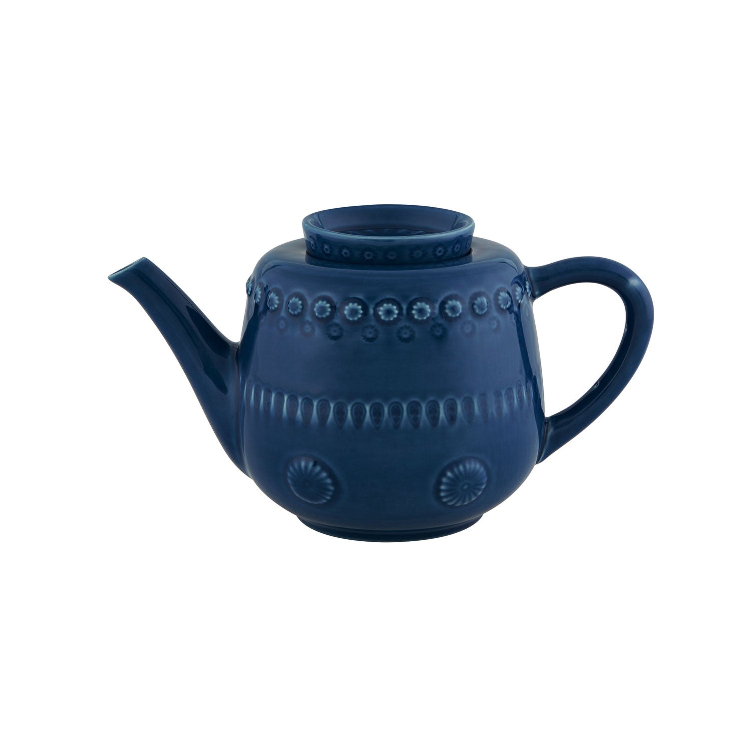 Tetera de cerámica Fantasía color Azul Rey marca Bordallo Pinheiro