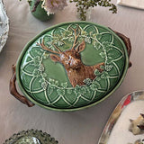 Sopera con Tapa Verde con Venado 3 L.