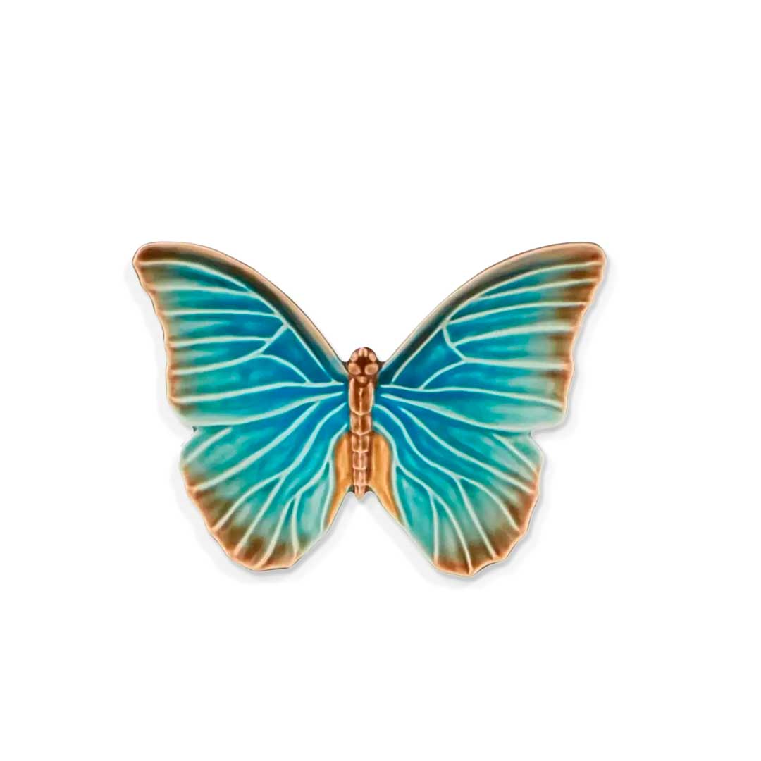 Decoración de pared mediana de cerámica en forma de mariposa azul, colección Cloudy de Bordallo Pinheiro