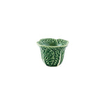 Huevera en forma de hoja de repollo verde marca Bordallo Pinheiro