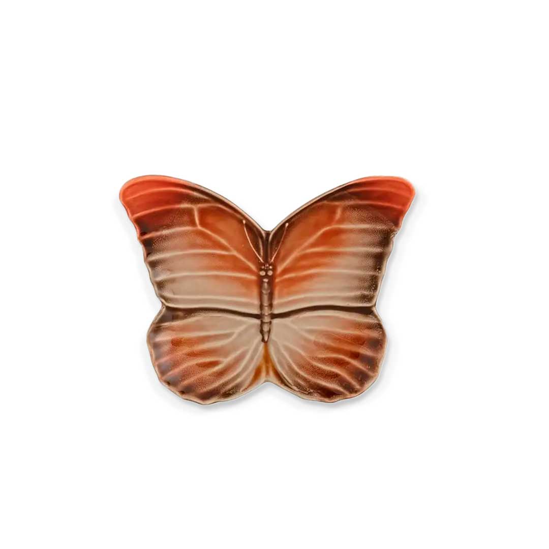Plato para pan o postre de cerámica en forma de Mariposa, de la colección Cloudy Butterflies de Claudia Schiffer para Bordallo Pinheiro