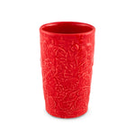 Vaso para agua alto de cerámica con motivos de fresas, colección Carmen marca Bordallo Pinheiro