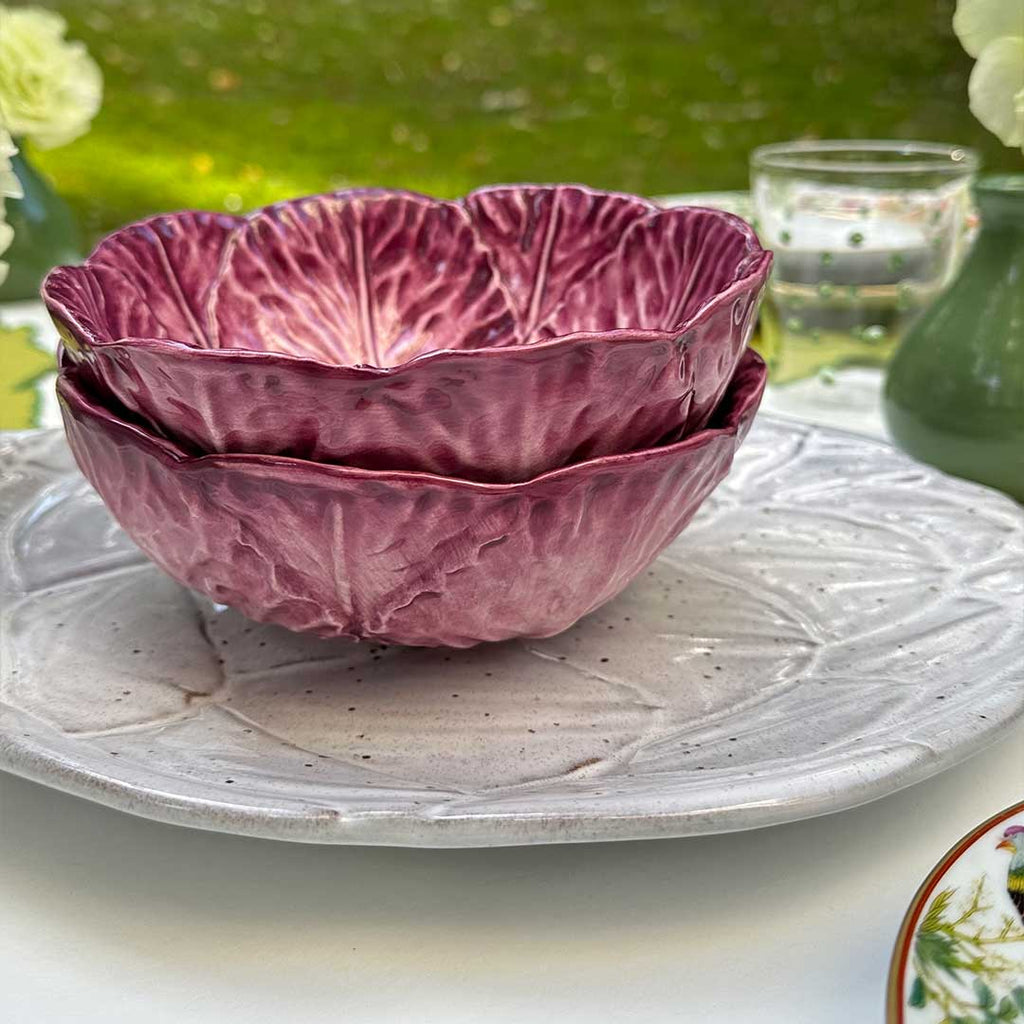 Platos para Ensalada en Forma de Alcachofa Blanca de Bodallo Pinheiro. Set de 4