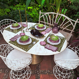Platos Trinche Alcachofa Blanca. Set de 4
