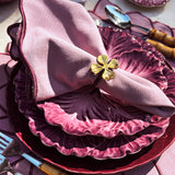 Plato Trinche Amazonia Burgundy. Set de 4