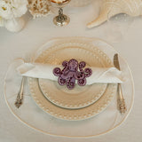 Servilleteros La Mar Bodado de Pulpo en Lino Morado . Set de 4