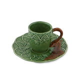 Tazas de Café con Platitos Faisán. Set de 4.