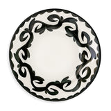 Plato trinche de cerámica artesanal pintado a mano en blanco y negro, de Anfora para Zash