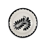 plato para Ensalada Artesanal de cerámica pintado a mano blanco y negro, de Anfora para Zash