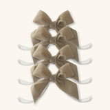 Servilleteros Moño de Terciopelo Beige 36mm. Set de 4