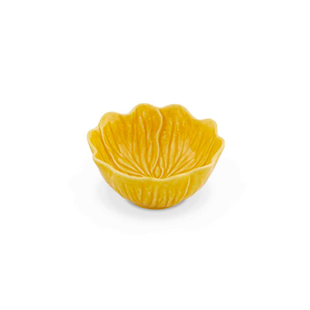 Bowl Flora Amarillo Pequeño 12cm de cerámica en forma de flor, marca Bordallo Pinheiro