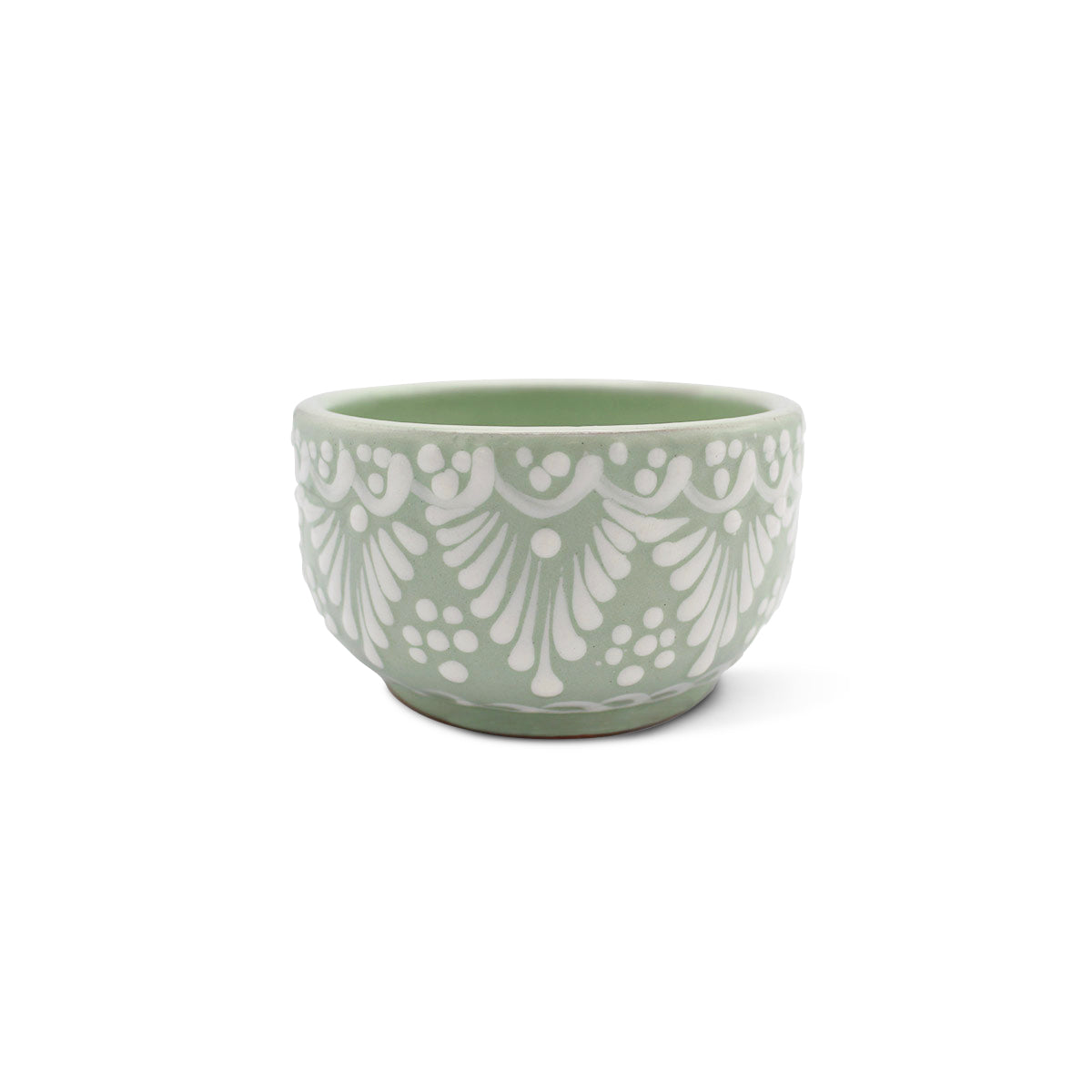 Bowl de Talavera marca Zash, verde menta con blanco