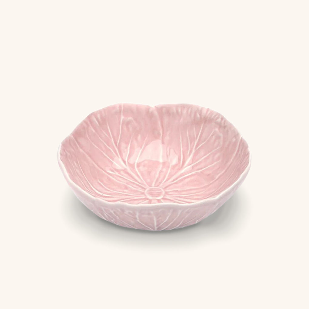 Bowl Mediano en Forma de Repollo Rosa Polvo 17.5 cm de Cerámica