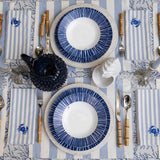 Juego de 4 Manteles individuales de Rayas Azules y Blancas.