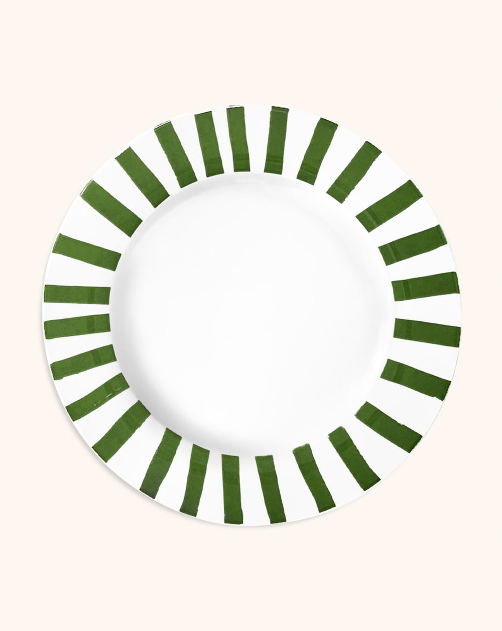 Plato Trinche Candy Cane Verde Bosque. Set de 4