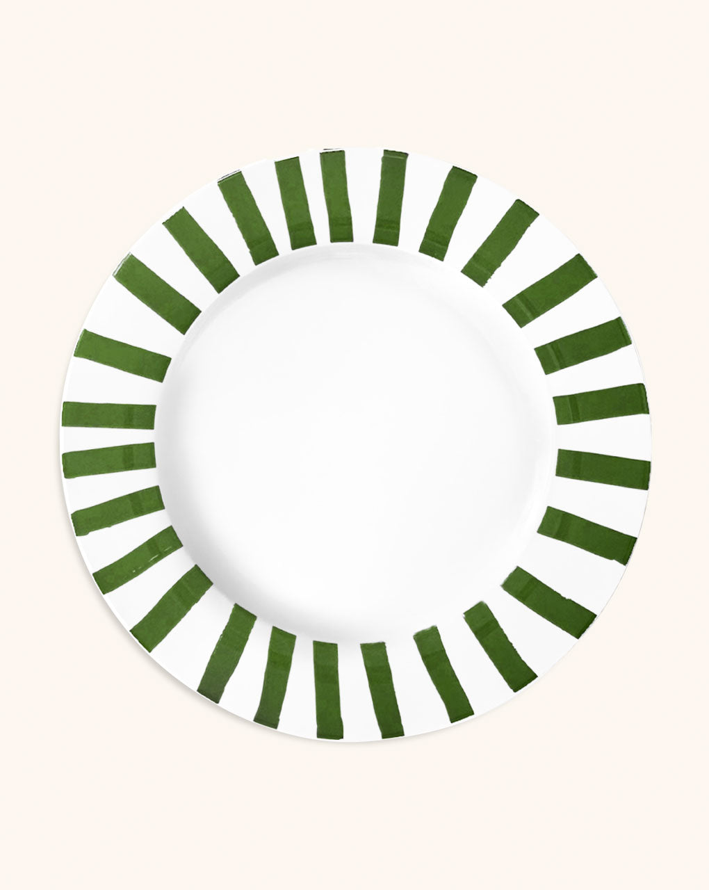 Plato Trinche Candy Cane Verde Bosque. Set de 4