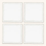 Cocteleras Jimmy en Lino Blanco con Bordado en Ivory. Set de 4